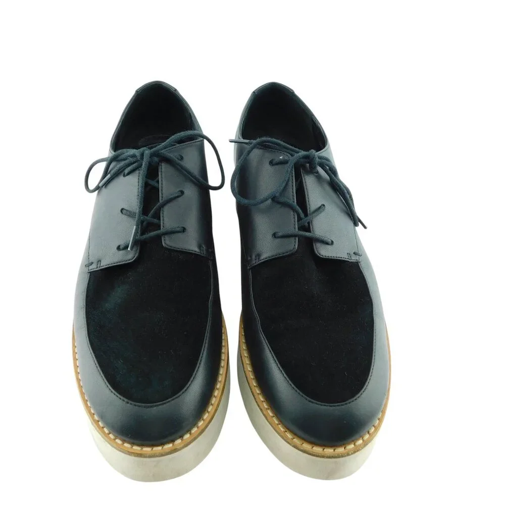 VINCE Black Leather Lace Up Platform Oxfords Shoes 40EU / 10US